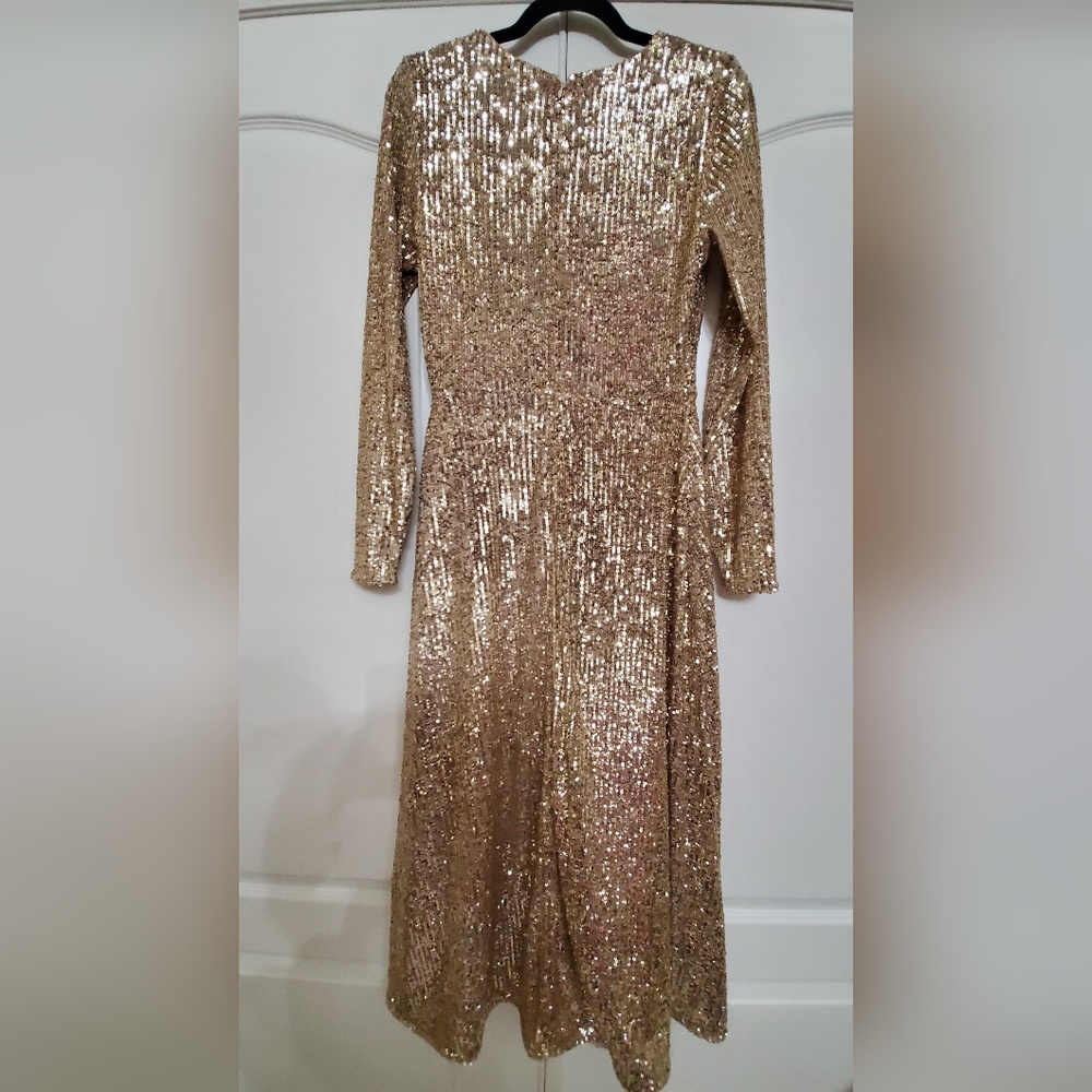 Sequin Midi Fit and Flare Dress